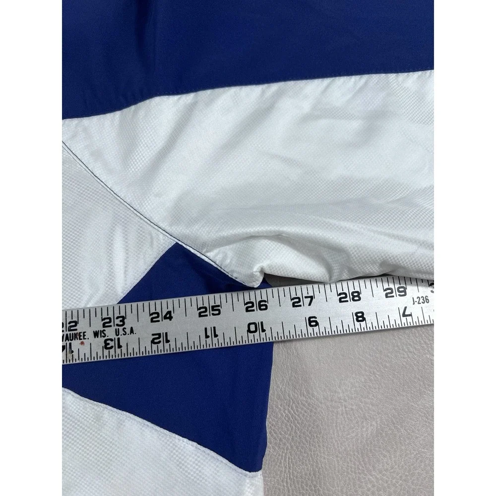 Zero Restriction Windbreaker Jacket Size Large Blue White Half Zip Golf Pullover